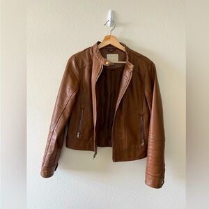 A New Day Faux Leather Brown Tan Jacket
